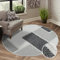 carpet city Teppich Kurzflor Wohnzimmer - Grau - 200x200 cm Rund - Teppiche Boho-Style - Geometrisches Muster - Schlafzimmer, Esszimmer