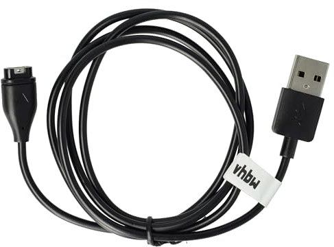 vhbw USB Ladekabel kompatibel mit Garmin Approach S62, Approach S60 Smartwatch, Fitnesstracker - Ladestation Schwarz, 100 cm