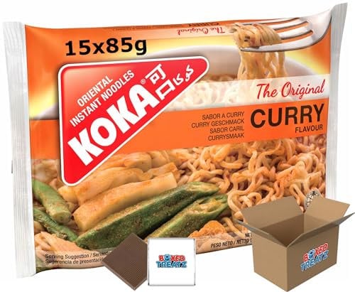Koka Oriental Style Instant Noodles | Choose From 13 Flavours | Snack or Meal Accompaniment | Ready in 2 Minutes | 85g (Pack of 15) (15, Curry)