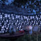 CCILAND Solar Curtain Lights Outdoor 4M x 1M 200 LED Curtain String Lights Green Wire Waterfall Fairy Lights for Bedroom Garden Patio Gazebo Decor - Cool White