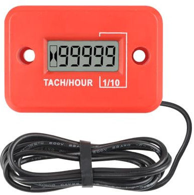 Taikemeti Drehzahlmesser und Betriebsstundenzähler, verfolgt Echtzeit-Drehzahl, kumulierte Wartungszeit, wasserdichtes Design für Motorräder ATVs Snowmobiles Generatoren (-RE-2)
