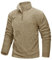 TACVASEN Fleece Pullover Herren 1/2 Zip Longsleeve Funktionsshirt Warm Wanderpullover Atmungsaktiv Sport Pulli (L, Khaki)