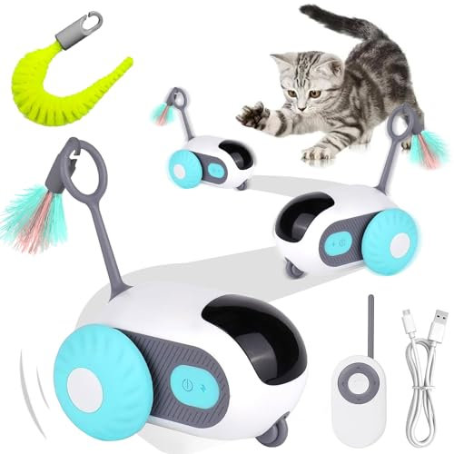 Jouet Chat Interactif, Jouet pour Chat Automatique, Souris pour Chat Jouet avec Télécommande, Souris Chat Jouet Interactif pour Chat Automatique, Rechargeables par USB Jouet Chat Interieur