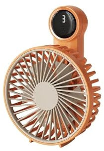 Ventilación para Coche 1 Ventilador Pequeño Coche Ventilador Recargable Automático Pantalla Portátil Multiusos Ventilador Refrigeración Mesa Accesorios Aire Acondicionado Ventilador de Coche(Tan)