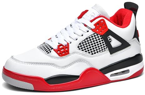Gakricrey Herren Damen Air 4 Retro Sneaker Schuhe Basketballschuhe Retro Schuhe Skateboardschuhe Laufschuhe Turnschuhe Sportschuhe AY041 rot EU 39