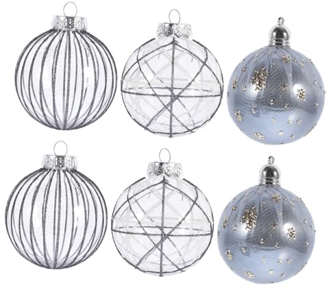 Cabilock Bolas De Navidad Blancas Decorativas 6 Unidades 8cm para Árbol De Navidad