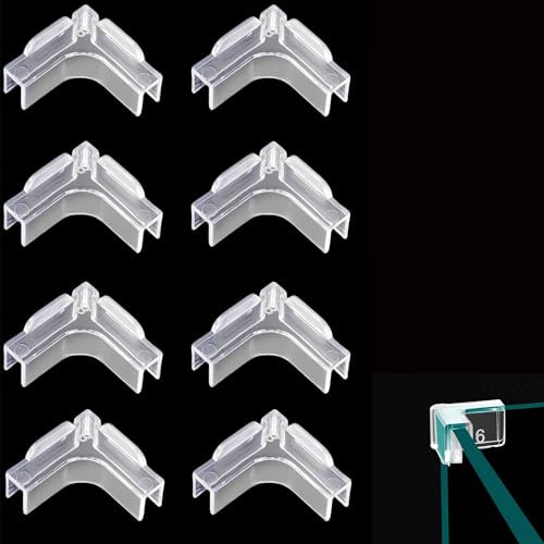Hezhou 8 Piezas Acuario Acuario Protector de Cristal Acrílico Herramientas de Protección para Acuario Protectores de Bordes de pecera Herramientas de Soporte Transparentes para pece (6 mm)