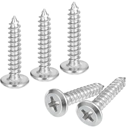 sourcing map M4x20mm Flat Head Phillips Drive Self Tapping Screws 25Pcs | 304 Stainless Steel, Cross Drive, Fastener Screws, Silver