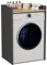 BDW Armadietto per lavatrice, 97,5 x 64 x 50 cm, per lavatrice e asciugatrice, mobile da bagno, mobile da bagno (antracite/rovere artisano)