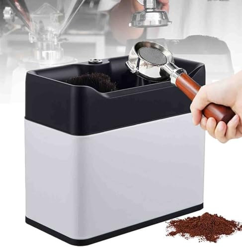 HNBYLMM Electric Portafilter Cleaning Machine, Automatic Coffee Grounds Cleaning Machine, Portafilter Cleaning Machine with 3 Scrapers & 1 Brush Head, for Home, Cafe
