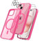 Coque Magnétique pour iPhone 15 avec 2 Pièces Verre Trempé Protection Écran + 2 Protections pour caméras, Anti-Rayures, Anti-Dérapante, Etui de Rose Rouge TPU Protection iPhone 15