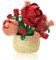 Canolo Rosen Klemmbausteine Blumen Set, 128 Stück Bausteine Blumen Simulation Topf Pflanze, Mini Topf Pflanze, DIY Pflanze Blumenstrauß Bauspielzeugset, Rosen klemmbausteine Dekoration für Ostern