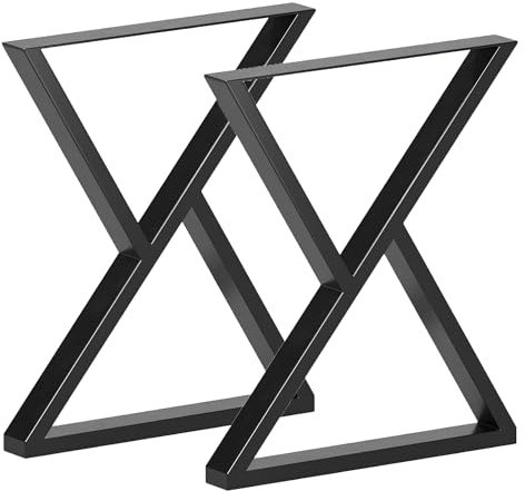 FUKEA Tischbeine Metall 2 Stück Z Form Tischfüße Schwarz Tischgestell DIY Möbelfüße für Schreibtisch Couchtisch Esstisch Sitzbank B30 x H40 cm