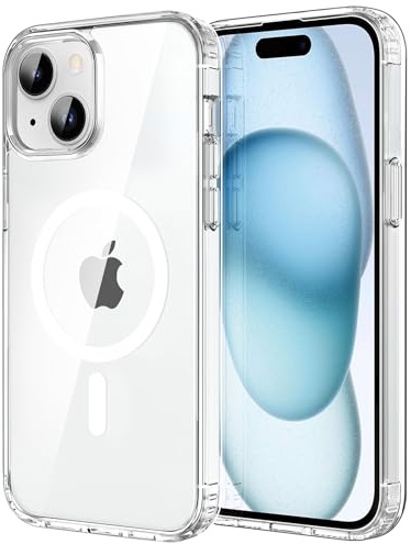 CACOE für iPhone 14/15 Plus Hülle mit Kameraschutz, Kompatibel mit MagSafe, Stoßfest Kratzfest Magnetisch Rückseite Handyhülle für iPhone 14/15 Plus Case Transluzente