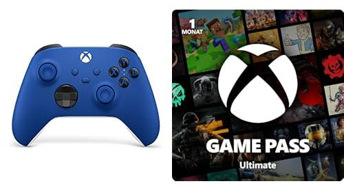 Xbox Wireless Controller - Shock Blue + Game Pass Ultimate | 1 Monat Mitgliedschaft