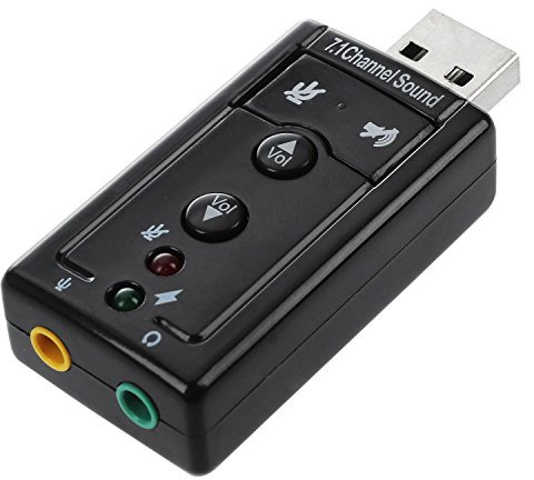 Asyduey Adaptador de Audio Tarjeta de Sonido Externa USB de 7.1 Canales
