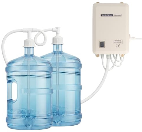 Wasserflaschen Pumpe mit Zwei Einlässen, 40 PSI/1 Gal Min Flaschen Wasserpumpe Flaschen, Wasserspender Pumpe mit 6m Schlauch für Kaffee- / Teemaschinen, Wasserspendern