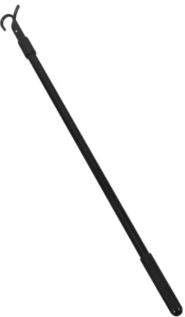 TOPPERFUN Tringle à Rideaux Télescopique 60 CM en Aluminium Noir Baguette de Tirage pour Stores Vénitiens Réglable Accessoire Léger et Pratique pour Fenêtres Ouvre-Rideau sans Cordon