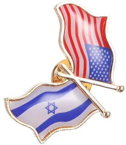 Toyvian Épinglette Drapeau États- Israël 1 Pièce, Broche Métal Commémorative Amitié, Décoration Revers pour Paquet à Dos et Vêtements, Accessoires Badges Drapeau Israël, Pins Amitié