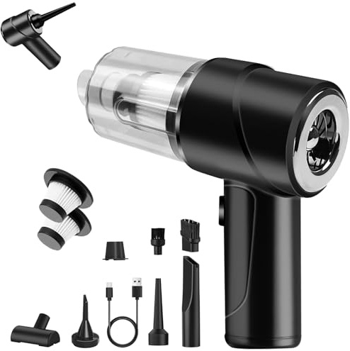 Yeegnar Handheld Vacuum Cleaner Cordless,15000Pa Powerful Suction 4-in-1 Car Vacuum Cleaner Mini Vacuum Blower Small but Powerful Wireless Car Vacuum for Car, Home, Office, Kitchen Black