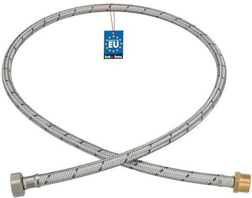 KOTARBAU® Flexschlauch 1/2 x 1/2, Wasserschlauch 120 cm, Panzerschlauch | Außengewinde x Innengewinde, Anschlussschlauch für Armatur, Schlauch Für Wasserhahn, Edelstahlummantelt