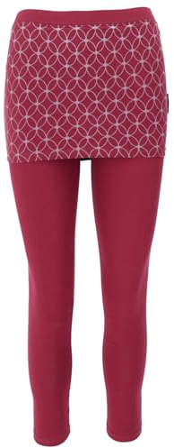 GURU SHOP Yoga-Hose, Leggings mit Minirock aus Bio-Baumwolle Flower of Life - Beere, Damen, Size:XL