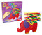 noris 606011640 Elefantastico Buntes Stapeln mit Fingerspitzengefühl Stapelspiel mit hochwertigem Holzspielmaterial, ab 3 Jahren, Mehrfarbig
