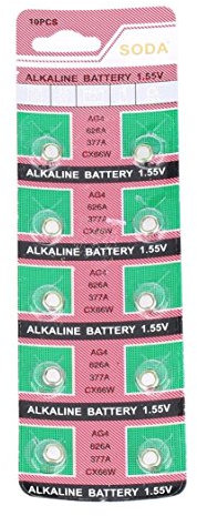 10pcs Universal AG4 Button Cell Battery LR626 LR-626 AG4 177 377A SR626 1.55Volt Alkaline Watch Button Cell Coin Batteries