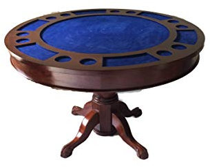 Kunibert Pokerspieltisch Poker/Esstisch Alles in einem Tisch, Massivholz rund Breite120cm Mahagoni Dunkelbraun