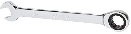 STIER Maul-Ringratschenschlüssel SW 12 mm, Knarrenschlüssel Ratschenschlüssel, Chrom-Vanadium-Stahl, 12H-Profil u. 72 Zähne
