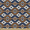 ABAKUHAUS Boho Gewebe als Meterware, Geometrisches Muster, Schön Gewebten Stoff für Polster und Wohnaccessoires, 1M (148x100cm), Orange Blau und Weiß