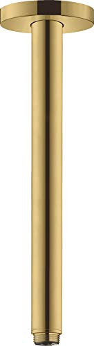 hansgrohe Deckenanschluss S für Regendusche, Anschluss Kopfbrause 30 cm, Polished Gold Optik