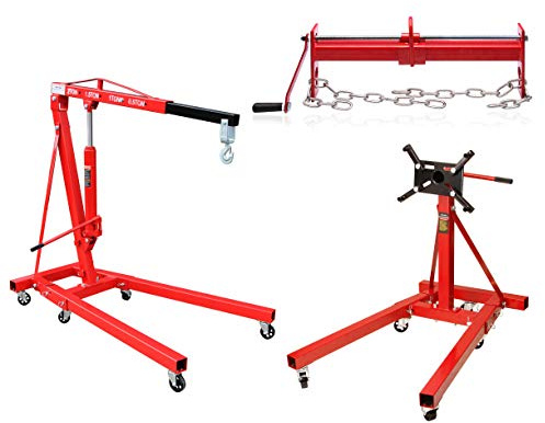 otgerlensker products Motorständer Motorhalter 900 KG + 2 t Motorkran 2000 kg + Balancierer Motorheber 450 KG