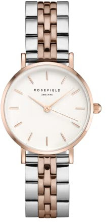 Rosefield Damenuhr The Small Edit Roségold Rundes Gehäuse - Weißes Zifferblatt mit Roségold & Edelstahl Band 26SRGD-271
