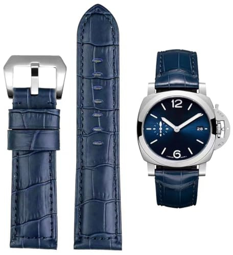 FOUUA Uhrenarmband PANERAI Armband 22mm 24mm 26mm Leder Vintage Military Krokodilmuster Uhrenarmband Relacement Band für PANERAI LUMINOR 44 Men