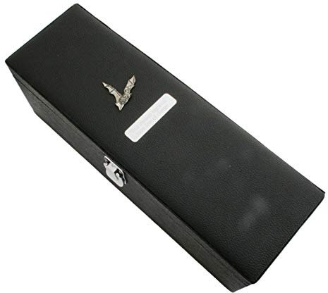 Long Eared Bat Wine Storage Box Black Leather PU & Corkscrew Tool Free Engraving 22