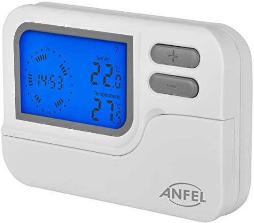 cronotremostato Termostato Cablato Regolatore Di Temperatura Termostato Per Caldaia a Gas Programmabile Display Lcd, Batteria AAA, Retroilluminazione Blu