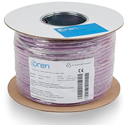 Oren CAT7 100m Ethernet Cable - 23 AWG Pure Copper Wire - 900 MHz Bandwidth S/FTP Internet LAN Network Cable, Halogen Free, Non-Corrosive, Flame Retardant – 10GbE High Speed Ethernet Cable