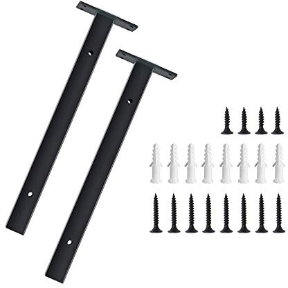 25cm 2pc Equerre Etagere Style Industriel Industrielle Murale Fixation Invisible Supports Plateaux Rétro En Métal Avec Vis Tablette Mural, Supports Etagères En Fer Assemblage Mural Diy (Carré)