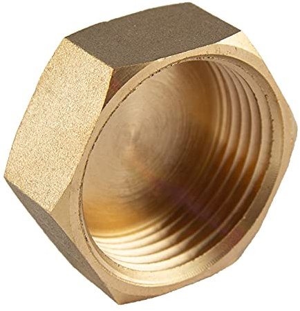 konst-install Messing Kappe 3/4 Zoll (Ø 24,1mm) Innengewinde, Rohrkappe IG mit Sechskant, Endkappe aus Messing, Gewindefitting, Messing Fittings, für Heizung und Trinkwasseranlage geeignet