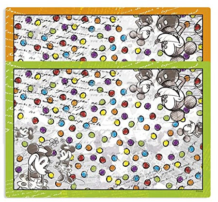 Egan Set of 2 Placemats Orange and Green Mickey and Minnie
