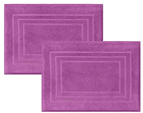 Class Home Collection 2er Pack Frottee Badvorleger | Doppelpack Duschvorleger 50x70 cm | Orchid