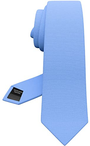 Bow Tie House Premium Herren Krawatte in breiter Ausführung aus Gabardine-Matt-Material für klassische Halsbinden bei Anzügen (15 Hellblau C, Breit - 8,5 cm)