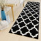 TAPISO Luxury Läufer Teppich Meterware Flur Kurzflor Brücke Modern Schwarz Weiß Geometrisch Marokkanisch Gitter Schlafzimmer ÖKOTEX 70 x 140 cm