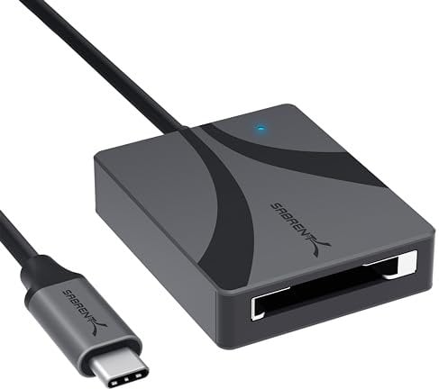 SABRENT CFexpress Typ B Kartenleser, USB typ C 3.2x2 auf CF Express speicherkartenleser, überträgt 950MBps Externe Kartenlesegeräte, cf-Express Kartenadapter für Fotografen, Videofilmer (CR-CFXB)