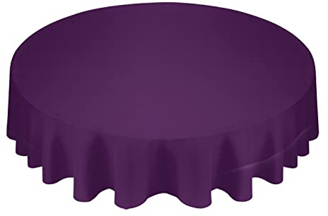 Wachstischdecke 152cm Einfarbige Violette Farbe. Lila Tischdecke rutschfeste Wachstuchtischdecke Rund Tischtuch Für Picknick Garten Indoor
