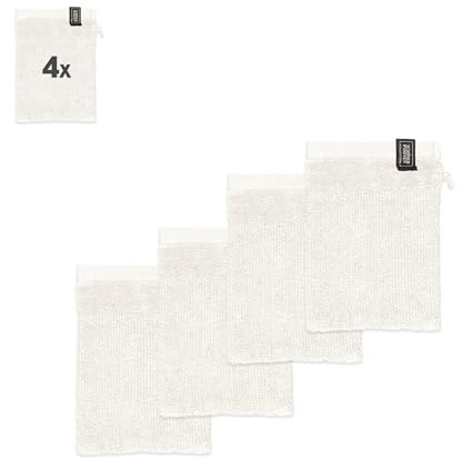 SCHÖNER WOHNEN Waschlappen Baby Frottee Baumwolle Öko-Tex - weiß - Waschlappen-Set im 4er Pack für Gesicht - Waschhandschuh Körper - 16x21cm - klein - Waschlappen für Kinder & Neugeborene
