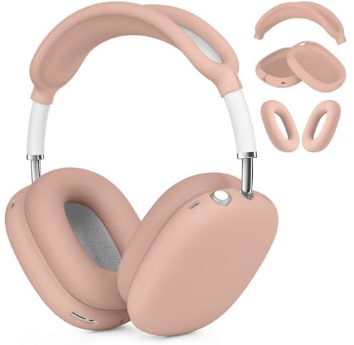 VISOOM für Airpods Max Hülle Silikon Airpods Max Case | weiche stoßfest Apple Airpods Max 2 Zubehör, Ohrmuschel-Abdeckung, Ohrpolster, Kopfbandabdeckung Schutzhülle-Kahki