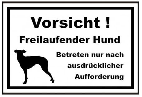 WildeBabsKLBT Achtung Warnung Vorsicht freilaufen bissig Hund S341 11 cm hochwertige Premium Aufkleber selbstklebende Folie Sticker Hinweisschild Warnschild Warnzeichen