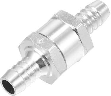 Hihaha Valvola Di Non Ritorno Per Carburante 1 Pezzo | Diametro Esterno: 10mm, Materiale: Lega Alluminio, Colore: Argento, Per Auto, Impedisce Il Riflusso Di Carburante.